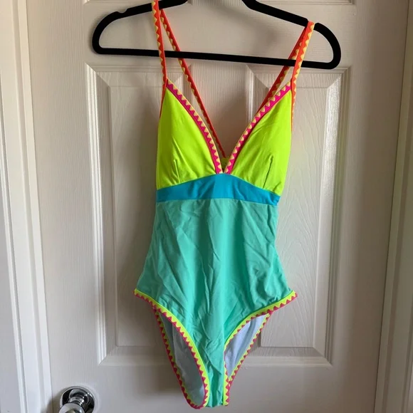 NWOT Popvil Neon One Piece Swimsuit - Picture 5 of 7